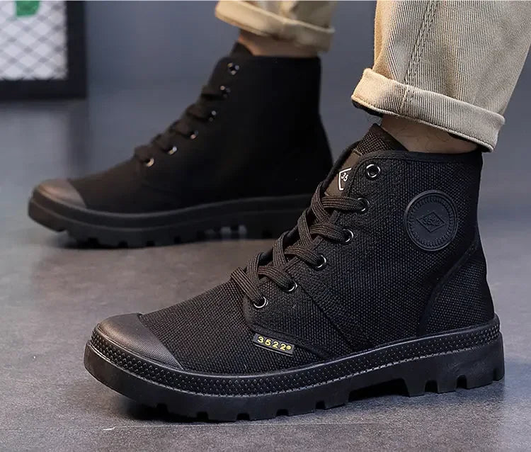 Male Shoes Hiking Outdoor Rubber Men's Boots Lace Up Original Deals Vintage In Promotion Y2k Offers Trendy 2025 Footwear New