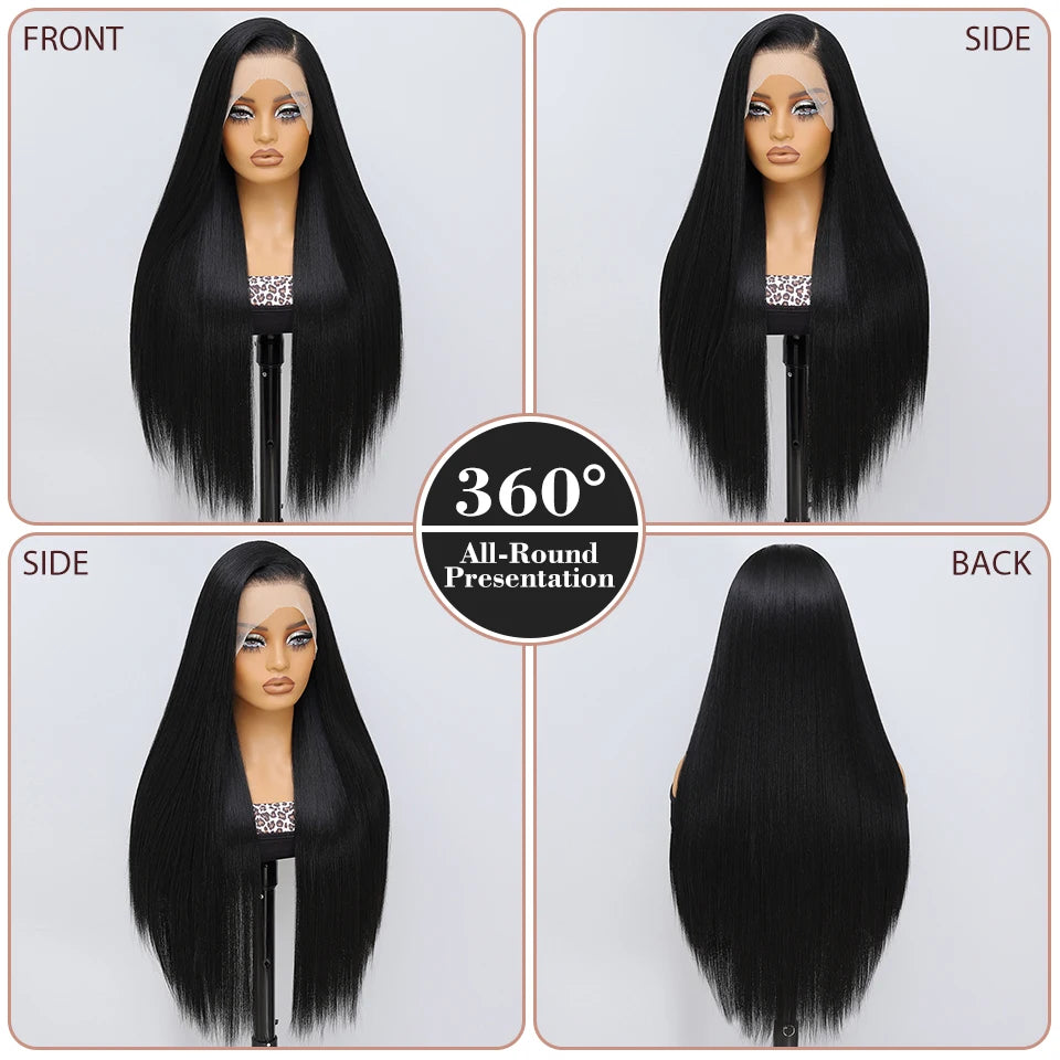 30 Inch Lace Frontal Wig Synthetic 13X6 Straight Hair Lace Wig For Afro Women High Temperture Fiber Blond Women Lace Frontal Wig