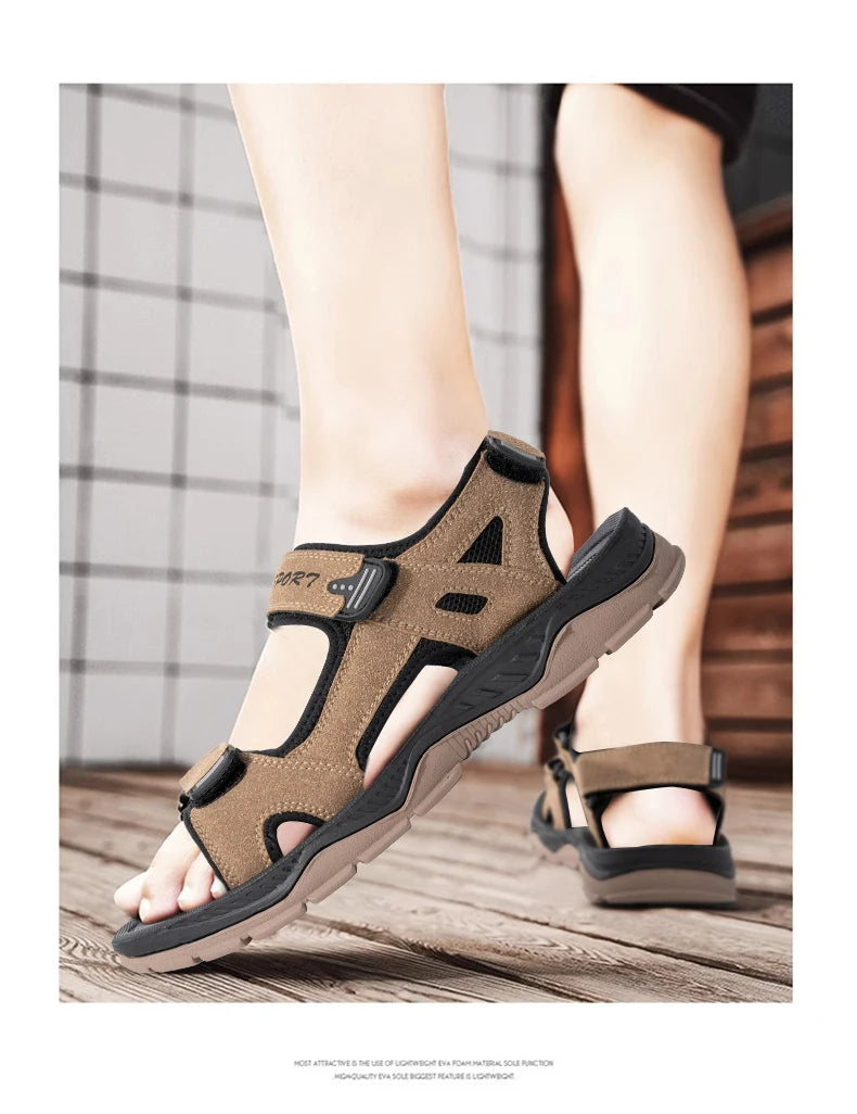 Men's Summer Beach Sandals Holiday Breathable Water Shoes Male Retro Comfortable Quick Drying Casual Sandals