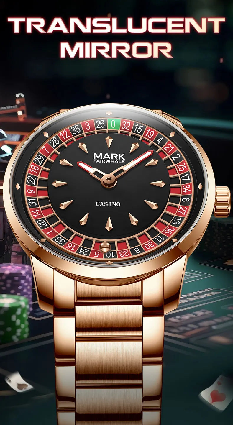 Mark Fairwhale 5031 Fashionable Roulette Men watch Trendy Night Light Waterproof Quartz Watch Light Luxury Watches for Men