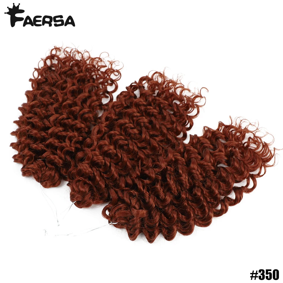 Wavy Strands Crochet Braid Hair14 18 &22inch Synthetic Ombre Wavy Curls Afro Curls Hair For Women Low Tempreture Deep Wave