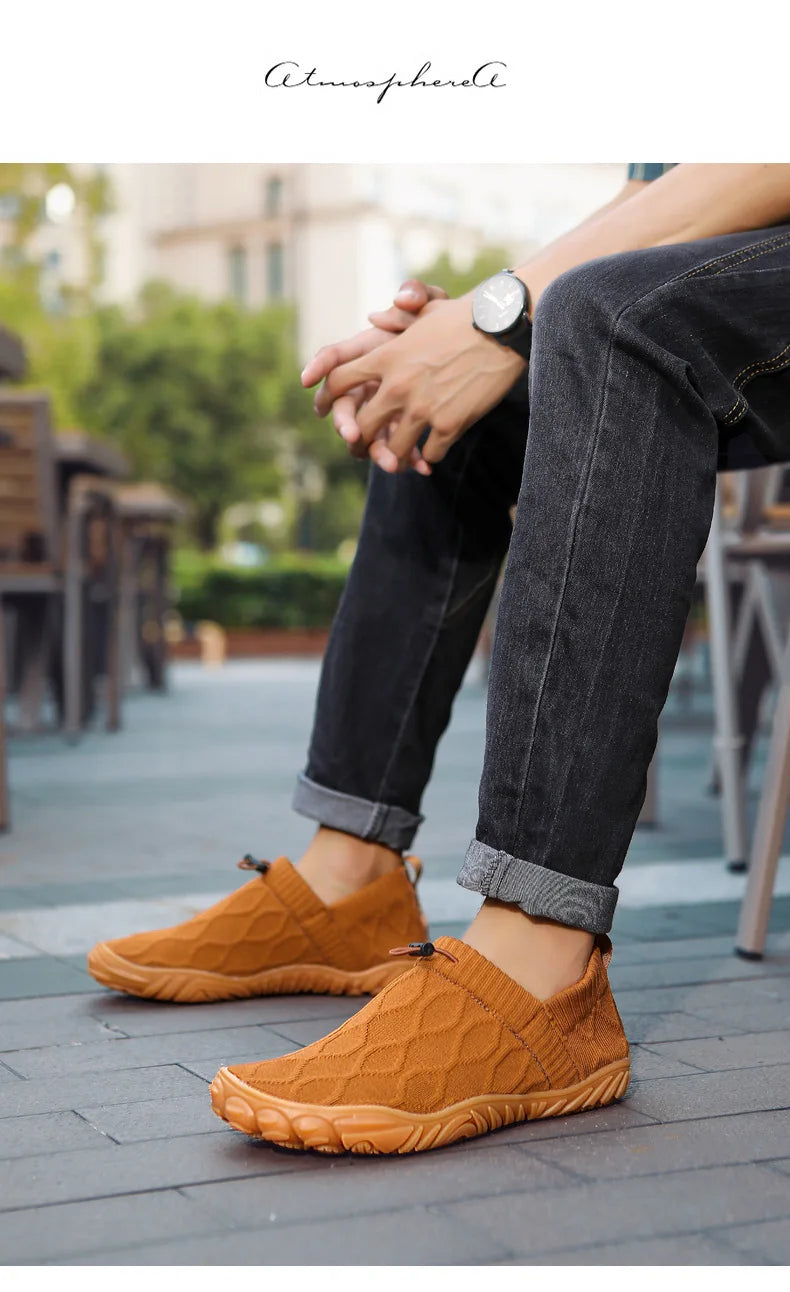 Minimalist Men's Barefoot Shoes Anti Slip Breathable Knitting Walking Shoes for Men Wear-resistant Lightweight Running Sneakers