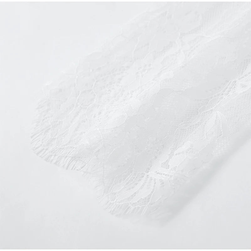 Sexy Lace Patchwork Dress Women Solid V-neck Fishbone Corset Slim Waist Long Sleeve Mini Dresses 2026 Summer Lady Party Gown