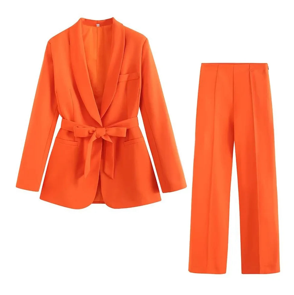 Blouse Suit Casual Trousers Suit Set Women's Spring/Autumn Belt New Comfortable Minimalist Niche Versatile Elegant Distinctive