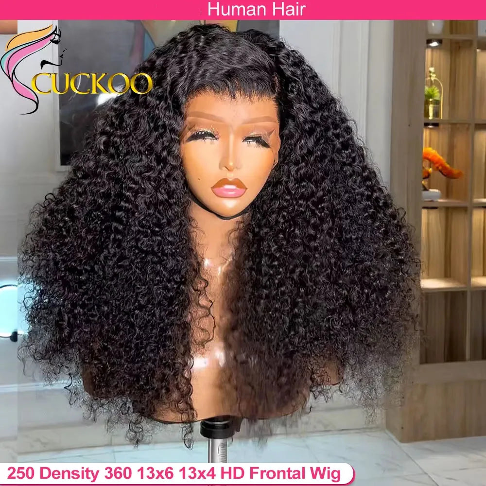 Afro Kinky Curly Glueless Wig Invisible Strap 360 Full HD Lace Frtonal Wig Deep Wave 13x6 13x4 HD Lace Front Human Hair Wigs
