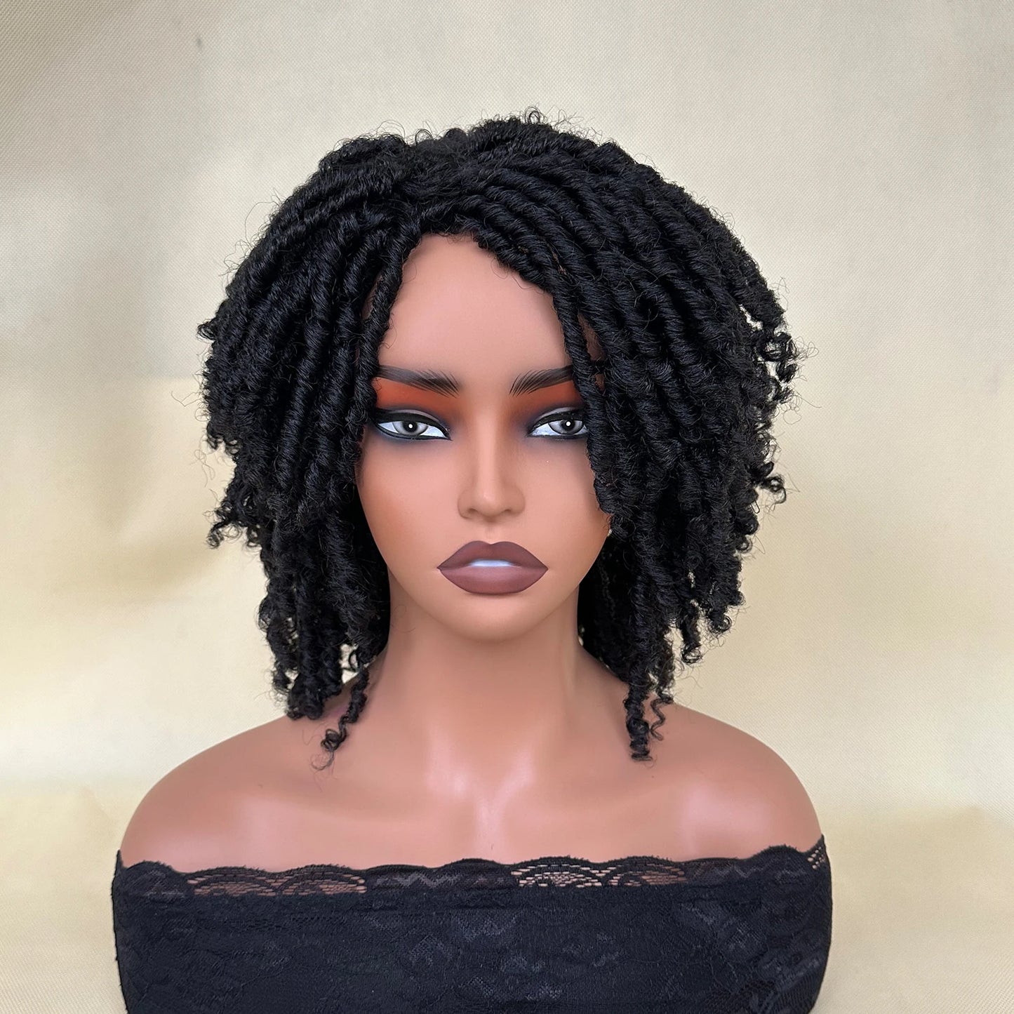 Short Dreadlock Wig Afro Crochet Twist Hair Wigs For Black Women Curly Synthetic Naturel Soft Faux Locs Wig