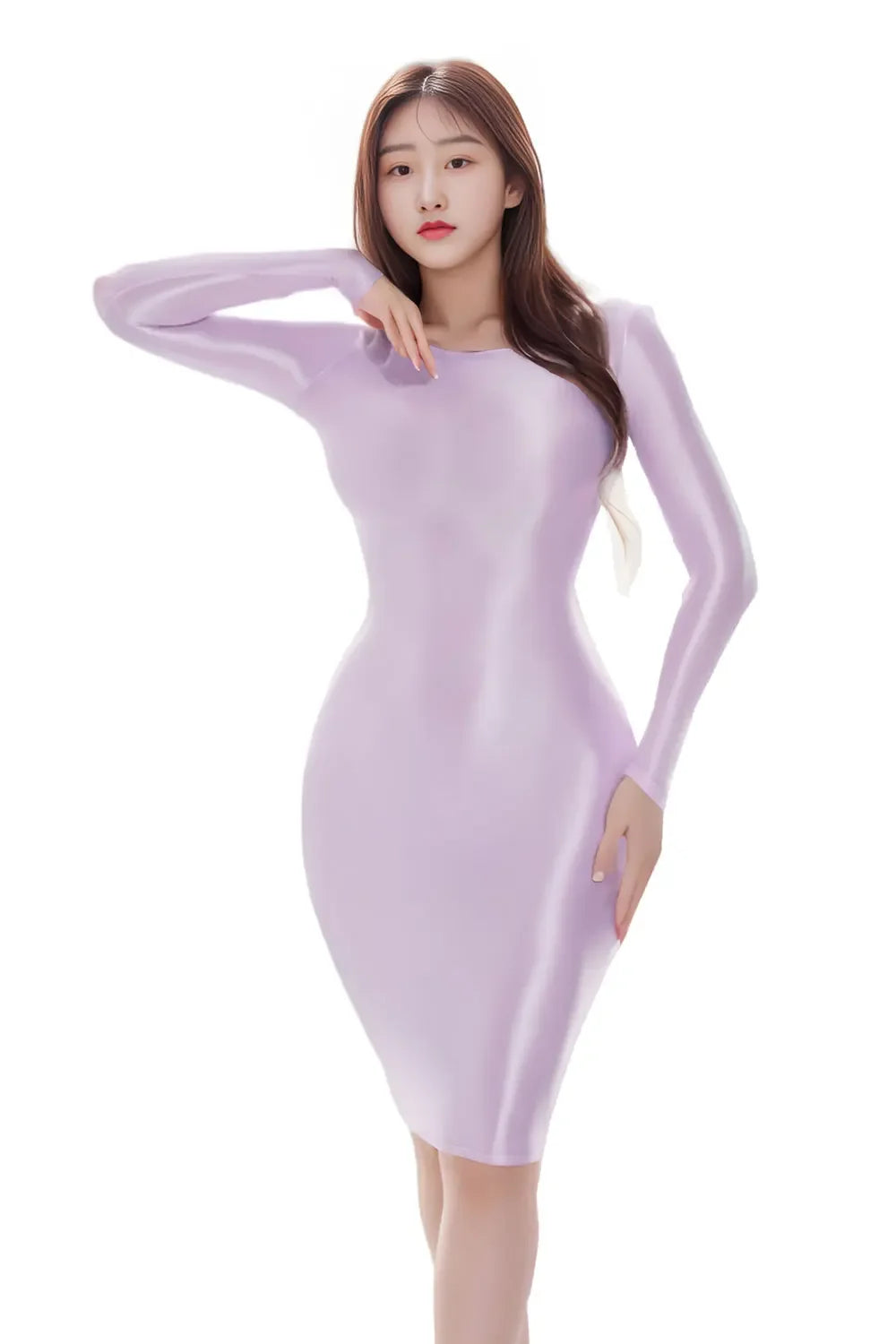 Sexy Satin Shiny Pencil Dresses Package Hip One Step Dresses Women's Elegant Party Bodycon Elastic Miniskirts New In Now