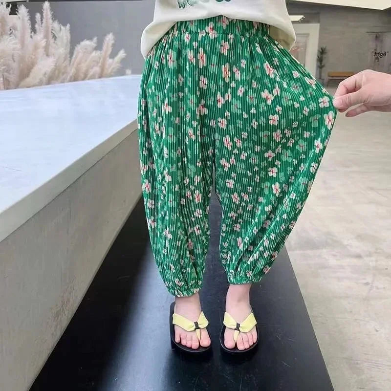 Baby Sets Girls Cute Suit Summer New Outfit Kids Short Sleeve   Cartoon T-Shirt Floral Pants 2-Piece Children Casual Clothing