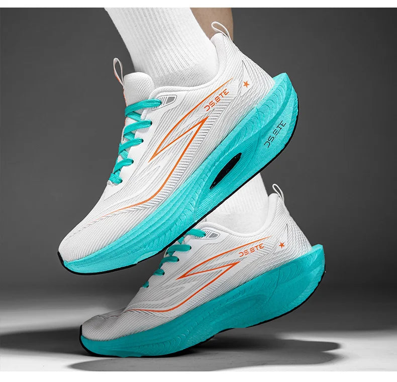 [Sports Shoes] Men's ultra light professional marathon running shoes, carbon plate cushioning, breathable low cut design, fluore