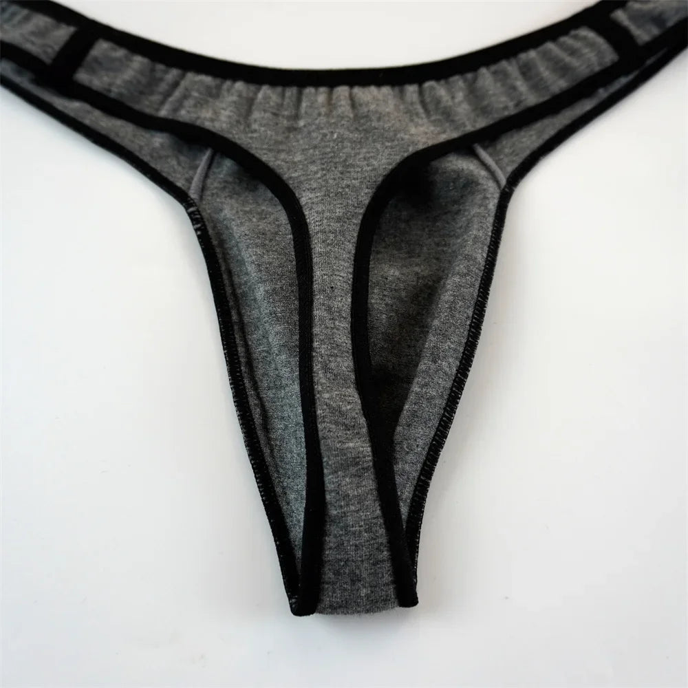 2024 Men Thong G String Low Rise Sexy Bugle Pouch Underwear Sports Fitness Male Tanga Comfortable Cotton Jockstrap Men M-3XL