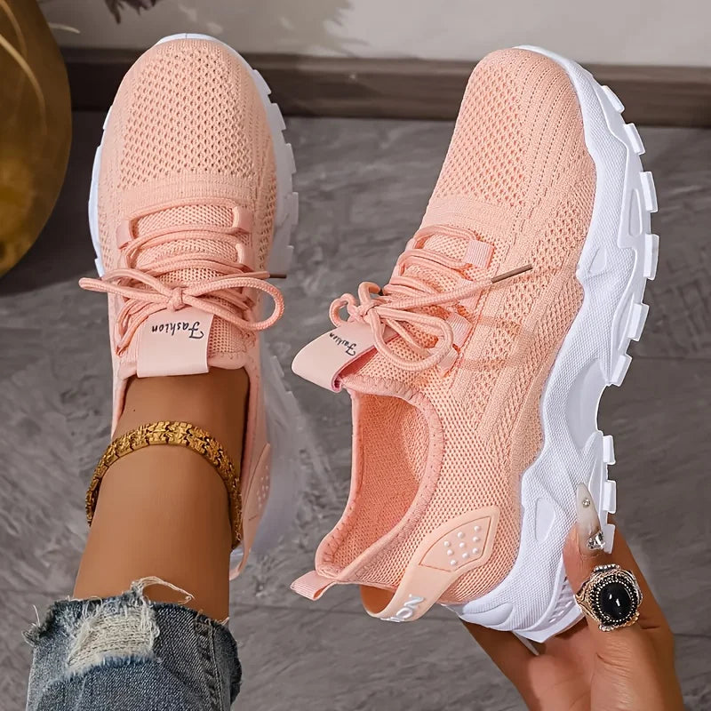 Breathable Knit Sneakers Fashion Comfortable Slip Resistant Soft Sole Shoes for Men Outdoor Walking