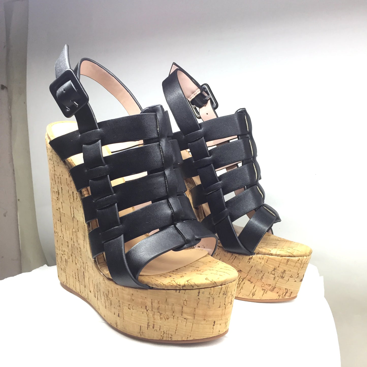 Women’s Cork Wedge Slingback Sandals – Peep Toe Cross Strap Summer Casual Shoes, Comfortable