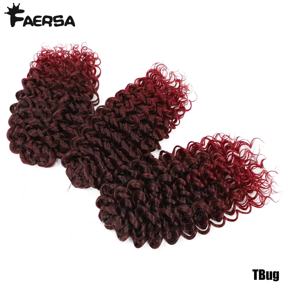Wavy Strands Crochet Braid Hair14 18 &22inch Synthetic Ombre Wavy Curls Afro Curls Hair For Women Low Tempreture Deep Wave