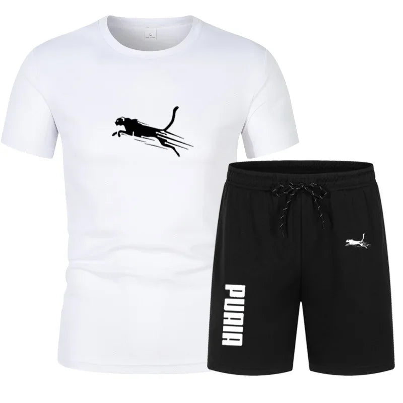2026 Summer Sports Set Men's 2-piece Set Men's Leisure Sports Set Running, Training and Exercise