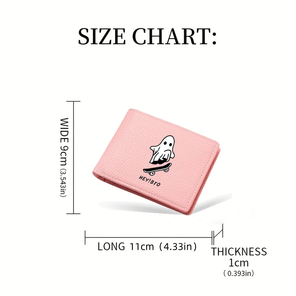 Men's Short Wallet PU Leather Mini Pattern with Multiple Card Slots And Zipper Coin Pocket