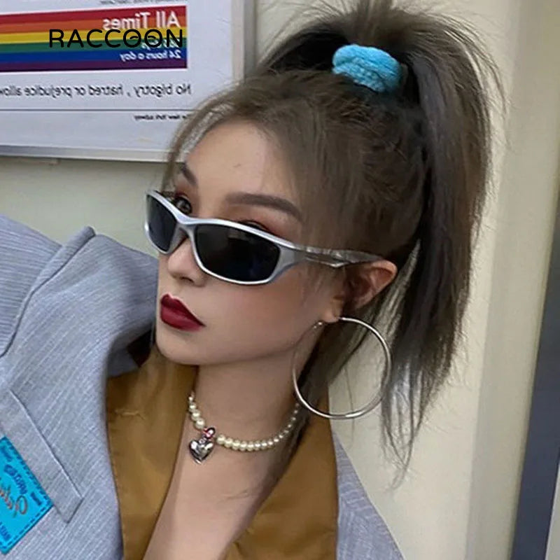 Cyber Y2K Futuristic Sunglasses Men Women Fashion Punk Sports Sun Glasses Steampunk Polarized Cycling Eyewear 2000S Aesthetic