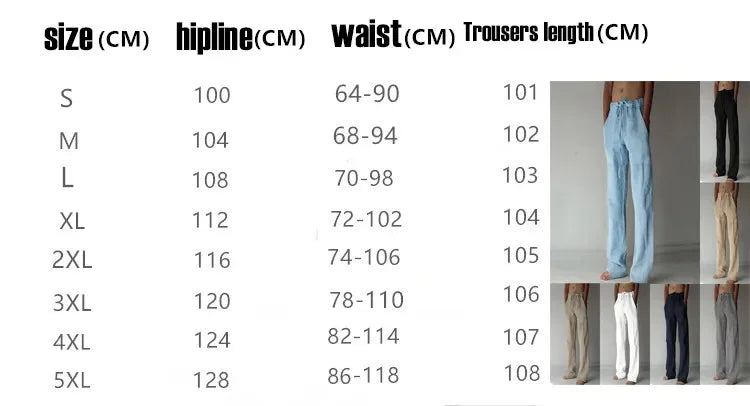 2025 New Fashion Mens Linen Wide Pants Trousers Oversize Sports Streetwear Male Spring Yoga Pants Casual Men Clothing Sweatpants