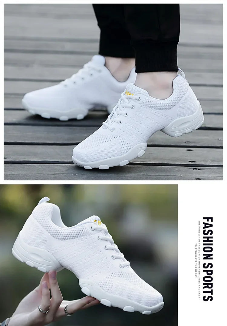 Men's Mesh Dance Shoes Male Soft Sole Yoga Shoes Man 2024 New Sports Sneakers Breathable Weaved Sports Shoes Jazz Modern Dance
