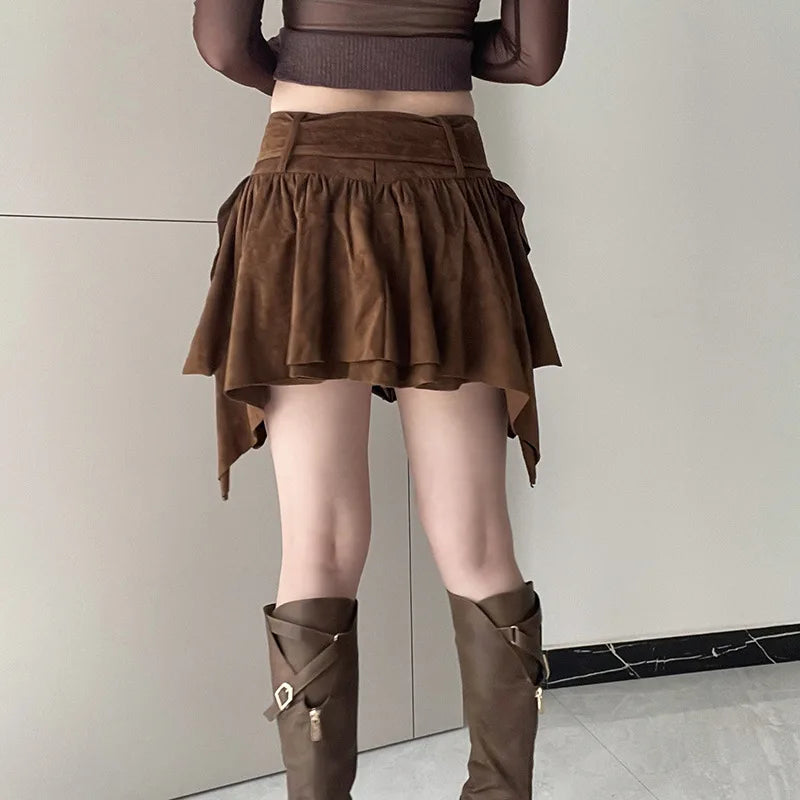 Skirt for Women 2025 Summer New Retro Multi-Layer Spicy Girl Half Skirt with Irregular High Waist and Leg Length A-Line Skirt