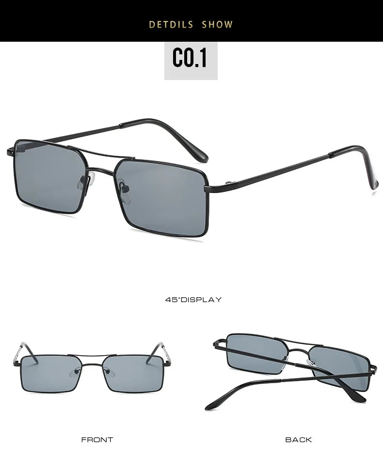 Clearance Metal Vintage Sunglasses Women  Men Luxury Brand Double Bridge Glasses Women Designer Eyewear Men Oculos De Sol BAZAARHUBO