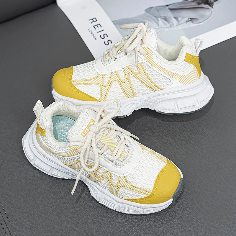 Kids Casual Shoes for Boys Girls Fashion Classic Air Mesh Summer Breathable Children Sports Running Sneakers Lace-up Non-slip