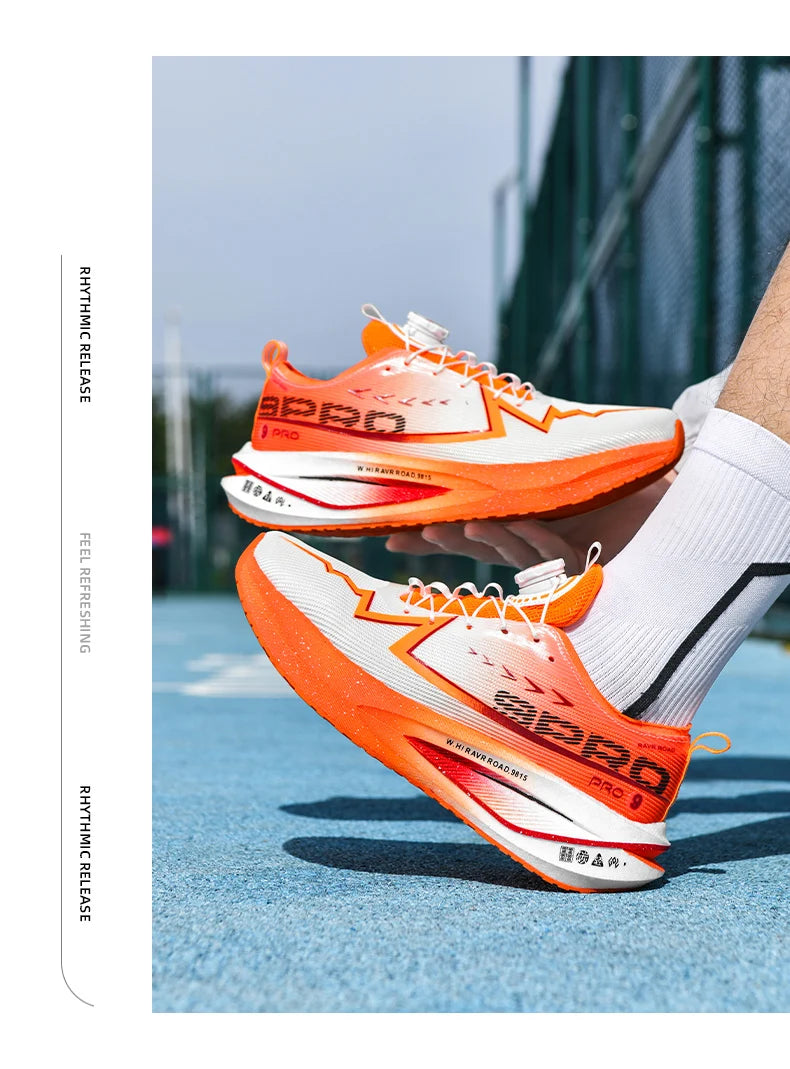 Fluorescence Running Shoes Carbon Board Marathon Men Sports Breathable Lightweight Women's Comfortable Athletic Sneakers Casual