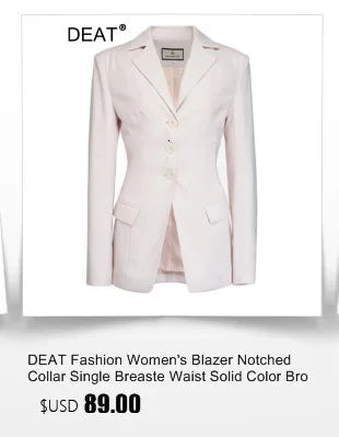 DEAT Fashion Women Blazer Notched Collar Long Sleeves Single Button 3D Love Rivet Decoration Suit Jackets Autumn 2025 New 7AB858