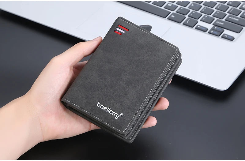 Baellerry New Men Wallets High Quality Brand Card Holder Short Male Purses Zipper Coin Pocket Large Capacity Men's Wallet