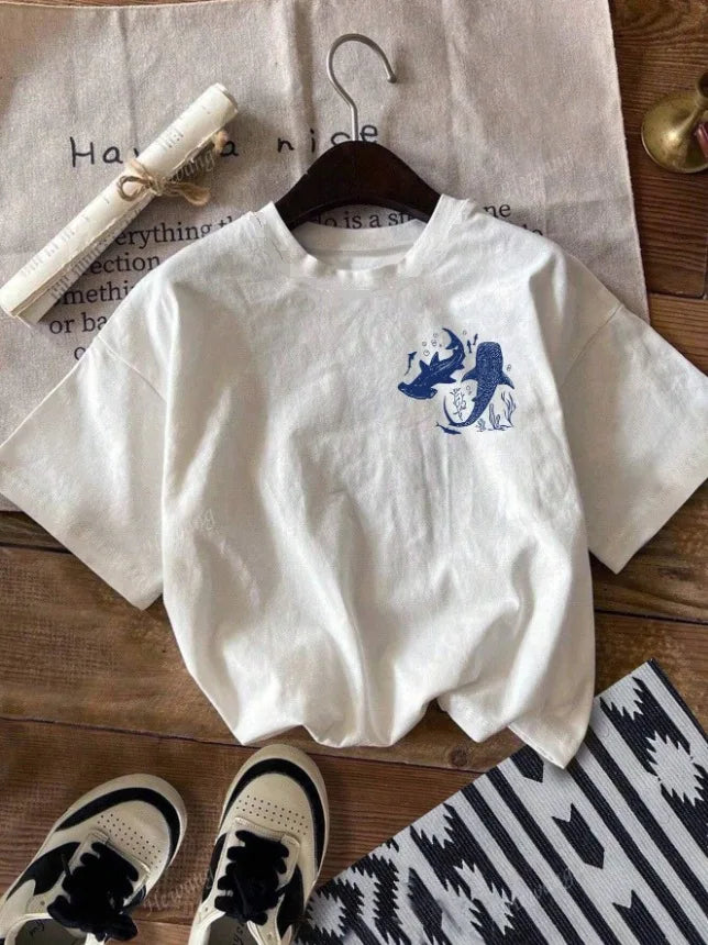 WAYS YOU CAN HELP Letter Pattern Round Neck Women T-shirt Short Sleeve Fashion Print Short Sleeve Shirt Female T-shirt