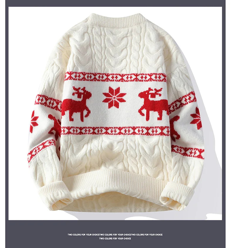 2024 Winter sweater new High End Luxury Cashmere Sweater Men Thick Warm Mens Sweaters With Deer Korean Harajuku Christmas Jumper