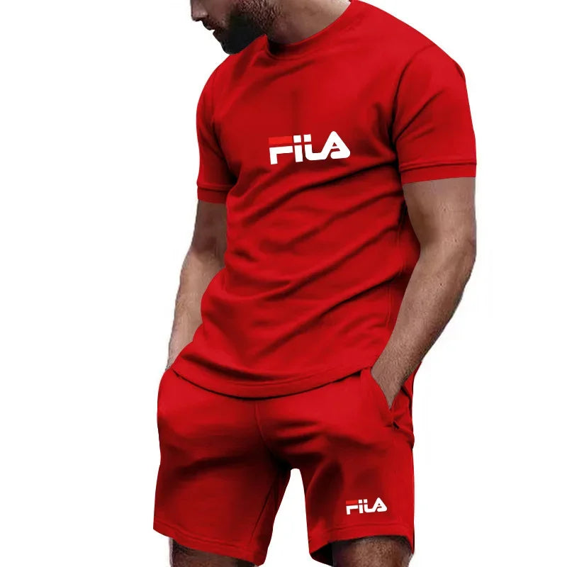 2026 Outdoor Jogging Set: Breathable Short Sleeve Quick Drying T-Shirt, and Men's Sports Shorts