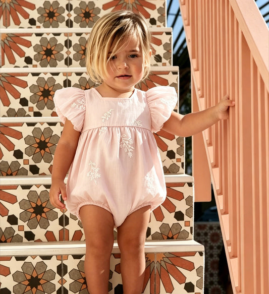 Baby Rompers 2026 New Summer Girl Baby Embroidered Short Sleeve Rompers Baby Thin Princess Rompers