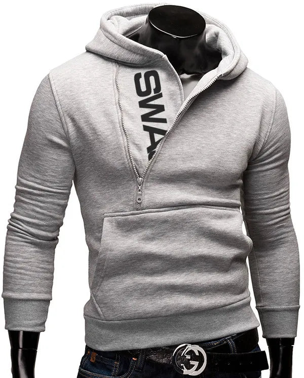 New Men's Jogging Set Fashion Sports Set Letter Hoodie Set Oblique Zipper Letter Sports Pullover Hoodie Jacket Sports Set