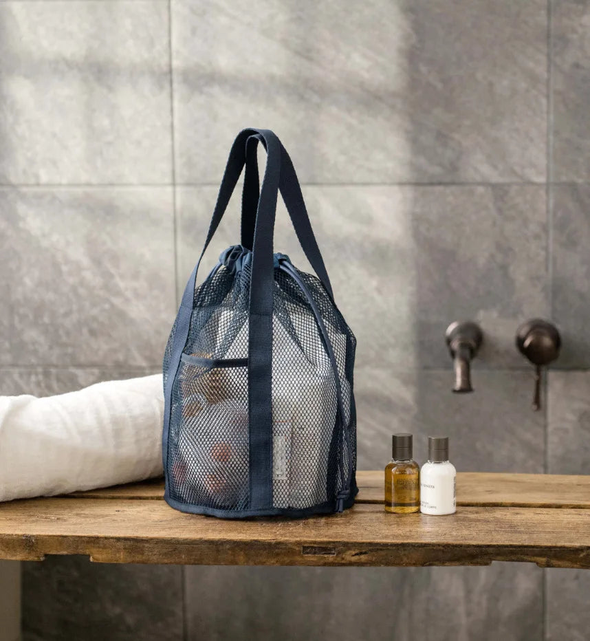 Travel Large Capacity Mesh Nylon Cosmetic Bag Organizer Foldable Casual Mesh Drawstring Bags Rope Bundle Pocket Swim Washing Bag