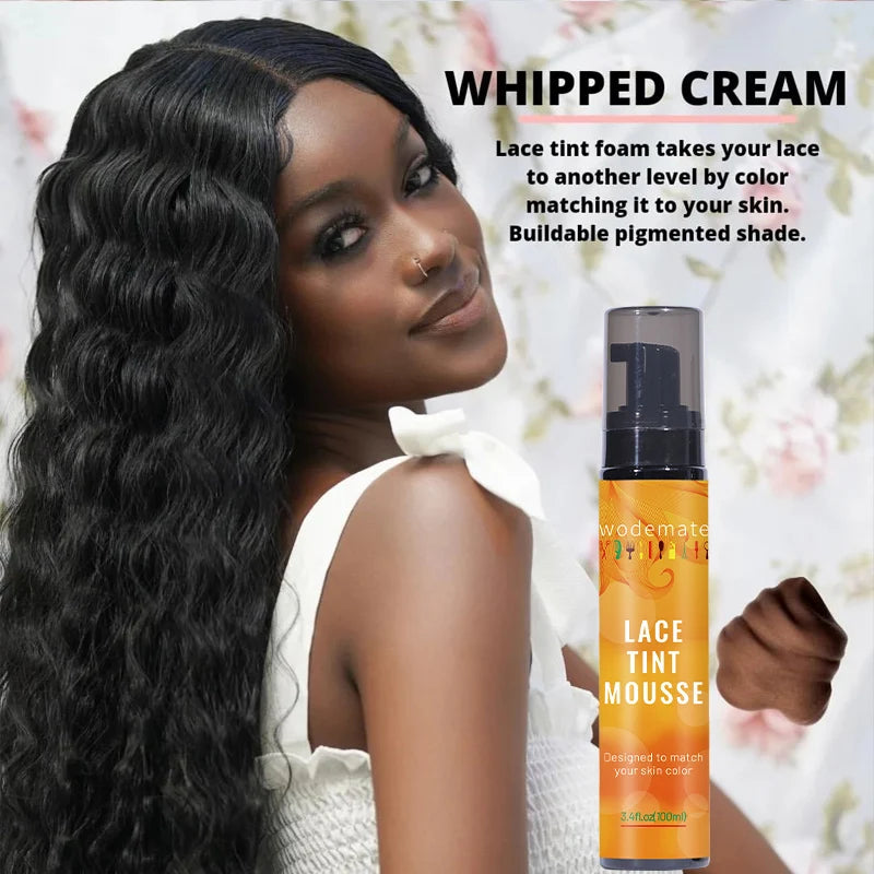 Lace Tint Mousse Waterproof Lace Tint Spray For Lace Wig Light Brown Hair Dye Quick Dry  Wig Grids Concealer No Residue