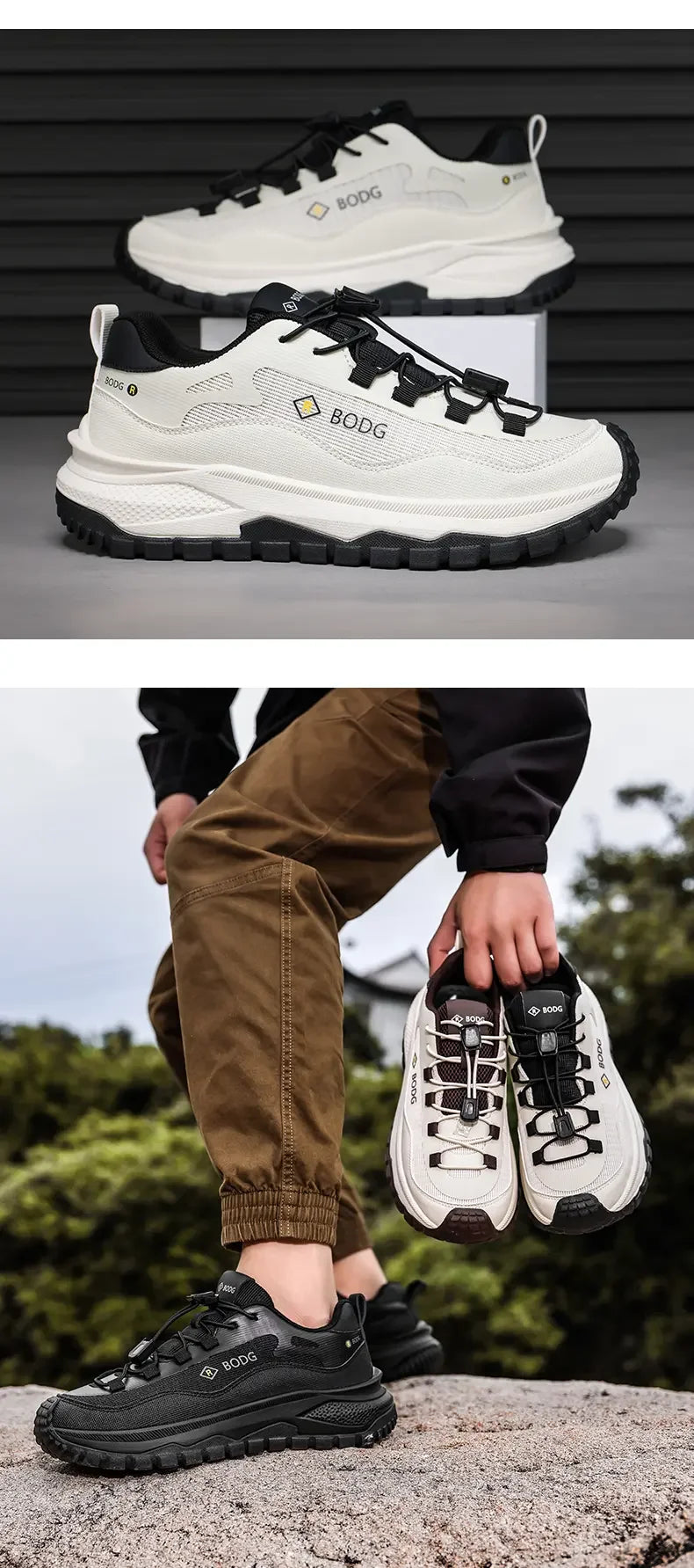 Men's Outdoor Off-Road Running Shoes, Lightweight Breathable Casual Shoes, Anti-slip Wear-resistant Hiking & Trekking Sneakers