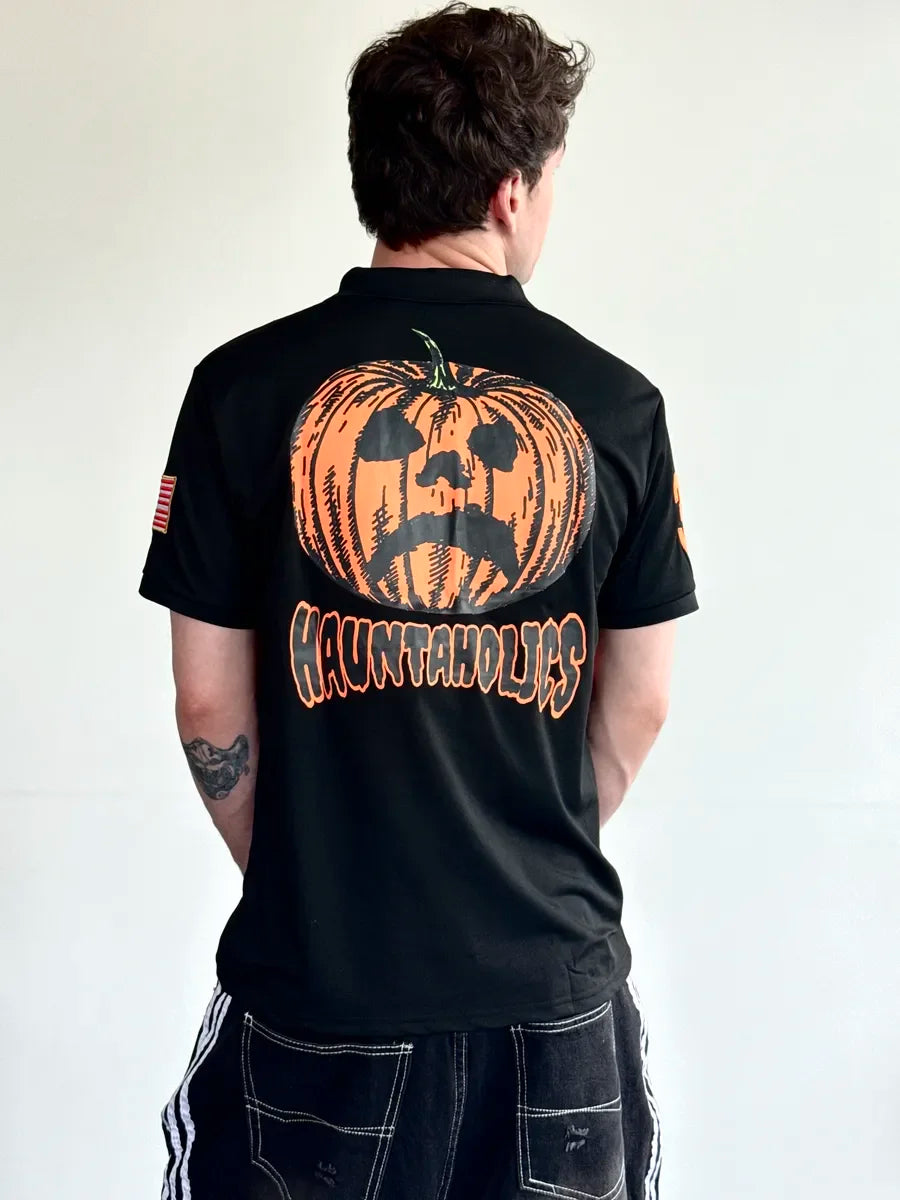 Футболка Поло Haunted Mound Hauntaholics Sematary Y2k Tshirt Mens Pumpkin Head Embroidered Oversized T Shirt Short Sleeved Tops