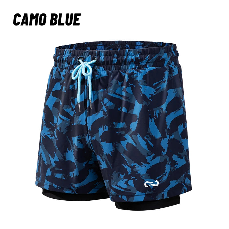 COPOZZ Summer Men's Beach Swimming Trunks Drawstring Elastic Waist Swimsuit Shorts Plus Size Quick Drying Swimwear Shorts Board
