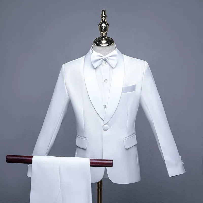 Children Tuxedo Tailcoat Formal Dress Suits Swallow Tail Coat Boy's Jacket Pants Suits Party Dance Magic Stage Performance Tails