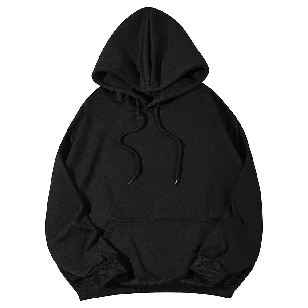 2026 Men's wide Hood Sweatshirt European and American men's and men Sweatshirt Solid Harajuku Long Sleeve Female Loose male Coat BAZAARHUBO
