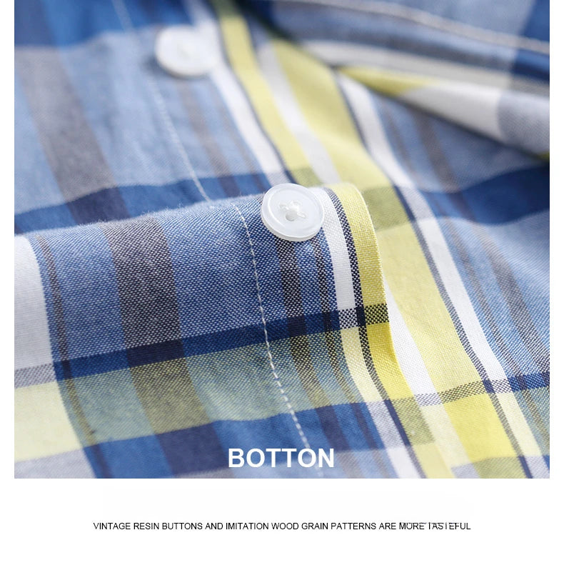 Fashion korean trends casual long-sleeve shirts for men slim fit plain shirt 100%cotton plaid striped tops soft designer clothes