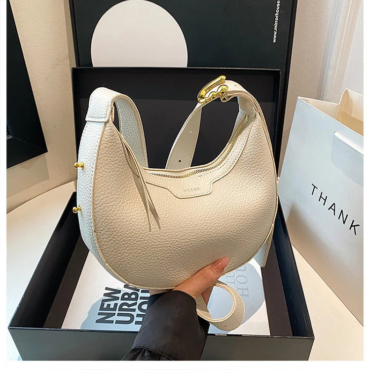 Women Underarm Bag Fashion Hobos Half Moon Saddle Shoulder Bags Luxury Pu Leather Crossbody Bag Phone Purses 2024 Commuting Bags