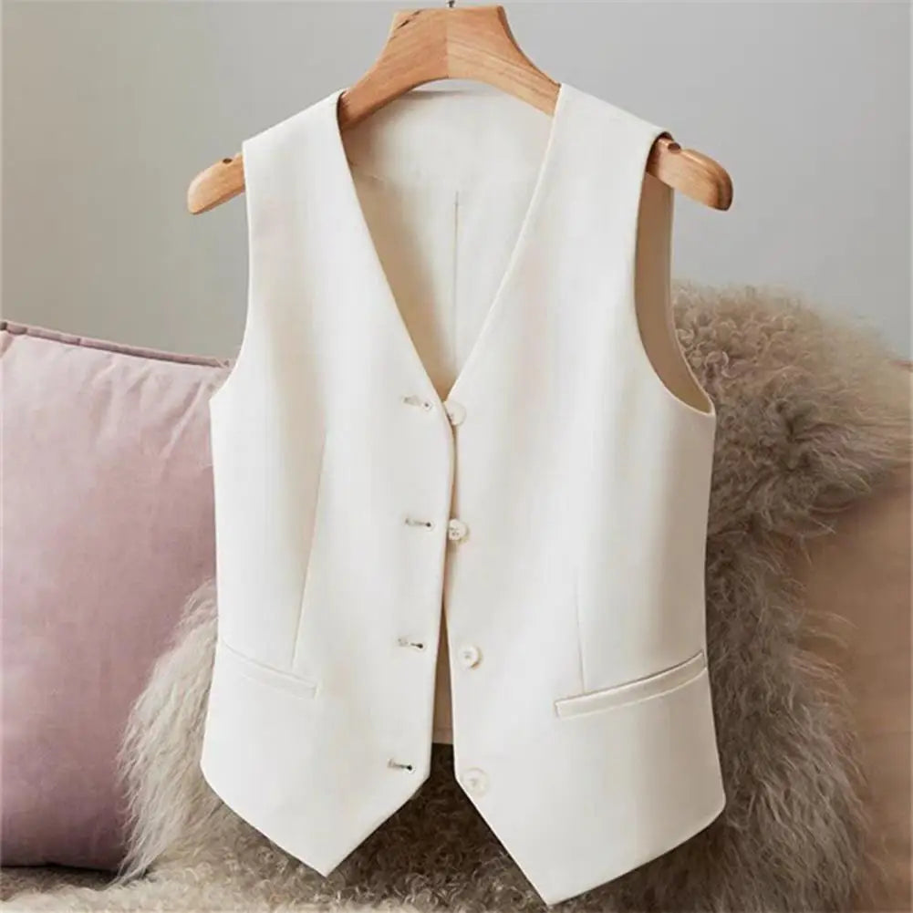 Women Fashion Vest Solid Single Breasted Waistcoats Vest Vintage Jackets Female Chic Lady Tank Tops Sleeveless Vests For Women