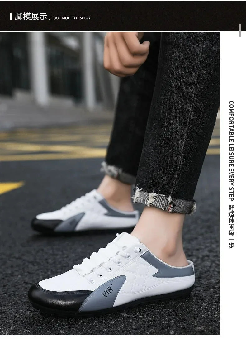 Men's Sneakers Summer Slippers for Men Trendy Men's Flat Bottom Casual Shoes Soft Sole Support Shoes