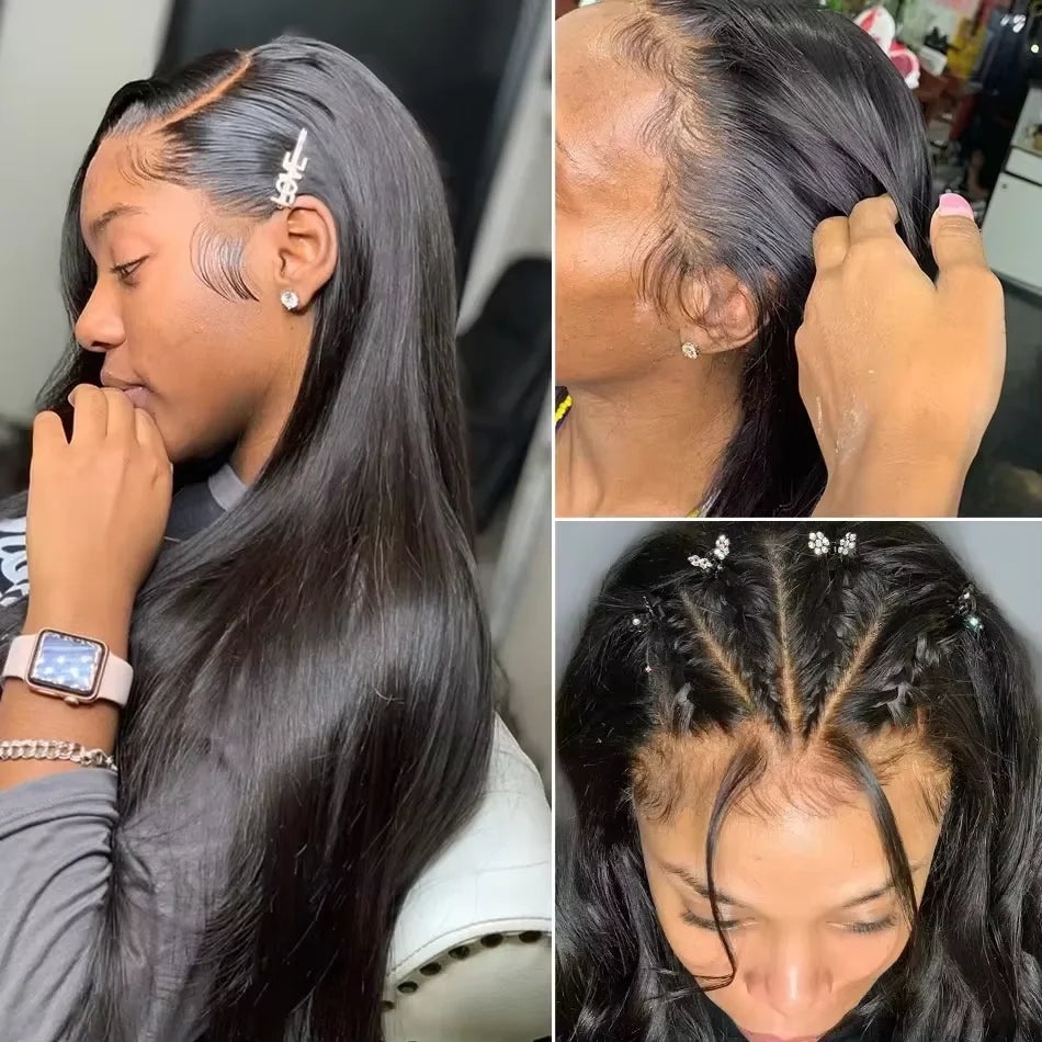 HD Bone Straight 13x6 13x4 Lace Front Human Hair Wig Transparent Brazilian Remy 36 Inch Human Hair Lace Frontal Wig For Women