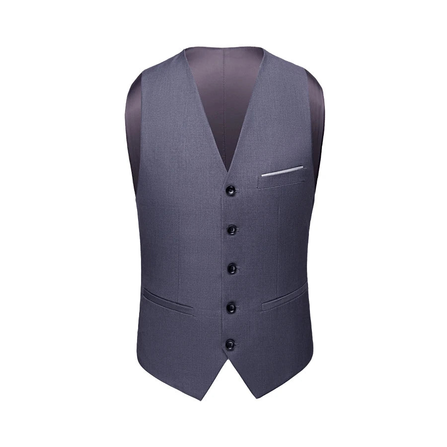 M-6XL Luxurious Fashion High-end Solid Color Men's Official Business Casual Suit Vest Groom Wedding Dress Party Male Waist Coat