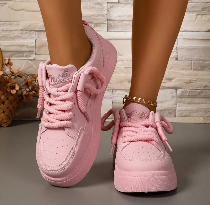 Thick-Soled Sneakers for Women 2025 Fall New Fashion Versatile Heightening Bread Shoes Casual Platform Women's Vulcanize Shoes