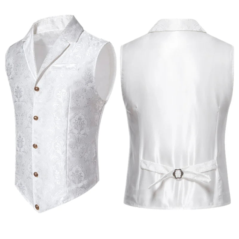 New Men Luxury Jacquard Suit Vest Thin Tops Red / Green  / Blue / Pink Fashion Male Wedding Prom Party Dress Waistcoat