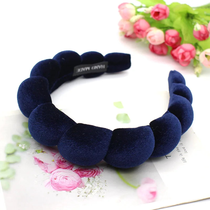 Fashion Padded Headbands for Women Wide Bezel Hairbands Thick Velvet Hair Hoop Girls Sponge Non-slip Hairband Hair Accessories BAZAARHUBO