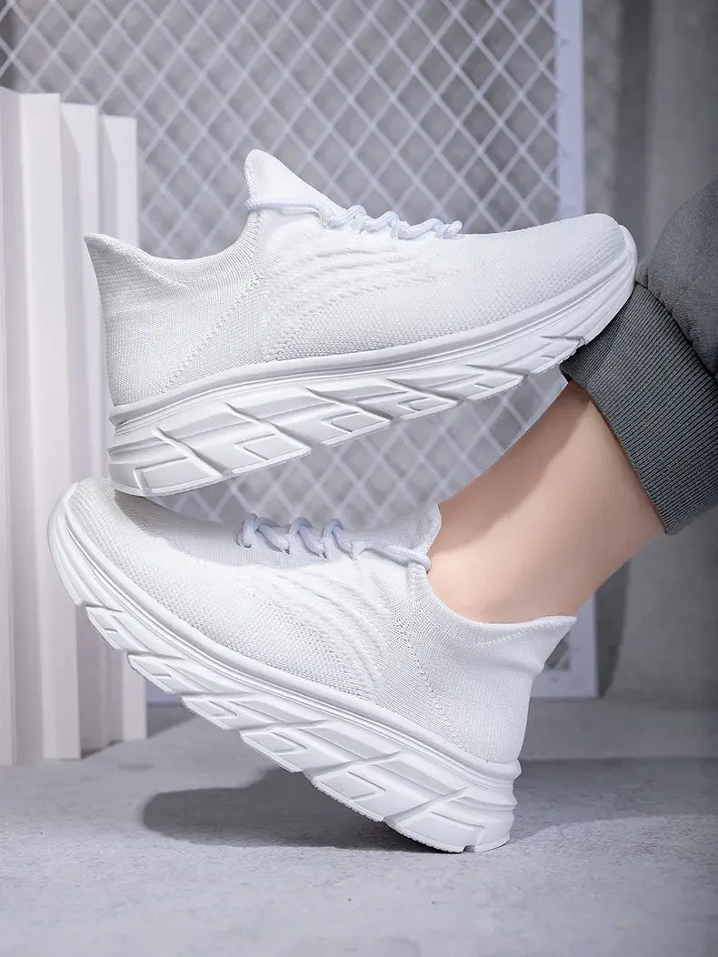 Men's Gray Running Shoes - Breathable Mesh Lace Cushioned Flat Boots Lightweight Sports Training Shoes Casual Style Design Shoes